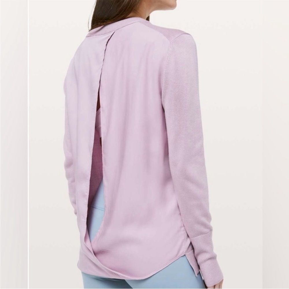 Lululemon Sweater Womens Pink Still At Ease Pullover Cashmere Yoga Gym med